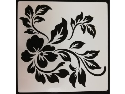 Šablona plastová pro kreativní tvoření - 15 x 15 - Květiny č.5