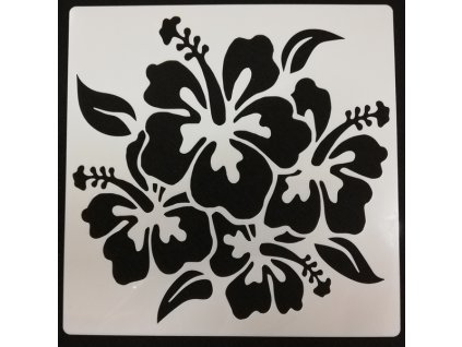 Šablona plastová pro kreativní tvoření - 15 x 15 - Květiny č.7