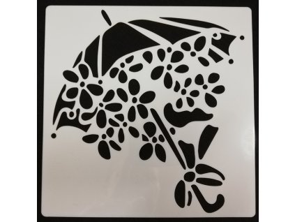 Šablona plastová pro kreativní tvoření - 15 x 15 - Květiny č.8