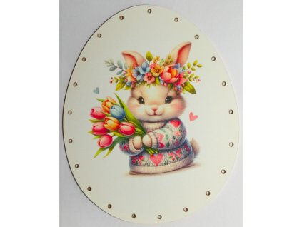 Dno na pletení pedigem zdobené vejce 16 cm velikonoce 6