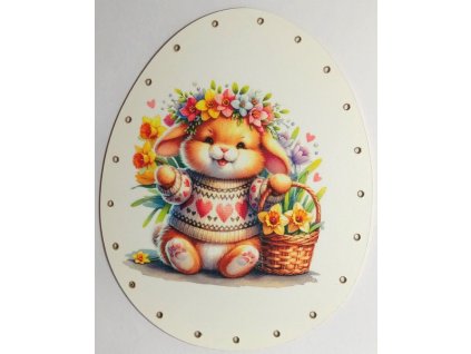 Dno na pletení pedigem zdobené vejce 16 cm velikonoce 7