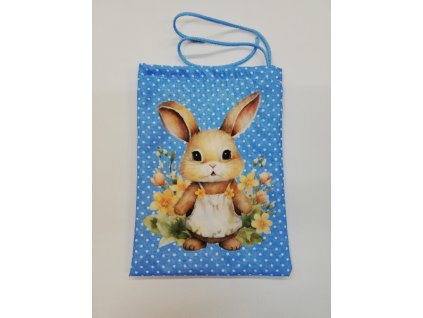 Stahovací pytlík digitální tisk 27 x 20 cm zajíček na světle modré