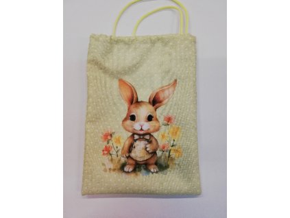 Stahovací pytlík digitální tisk 27 x 20 cm zajíček na světle zelené