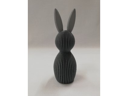 Velikonoční dekorace výtisk 3D 13 x 4,5 cm zajíc šedý