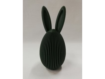 Velikonoční dekorace výtisk 3D 13 x 6 cm ušaté vejce olivové
