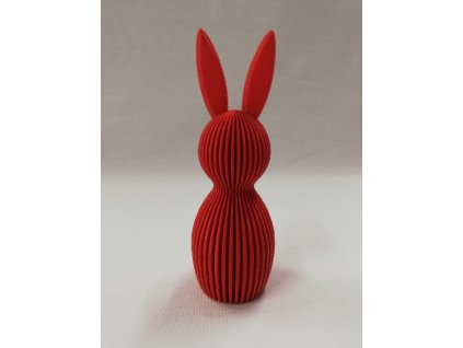 Velikonoční dekorace výtisk 3D 11 x 3,5 zajíc červený