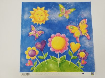 Scrapbooking papír 30x30 cm Fantasy zahrada