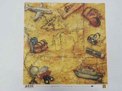 Scrapbooking papír 30x30 cm Šťastnou cestu