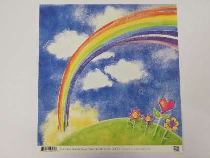 Scrapbooking papír 30x30 cm Duha