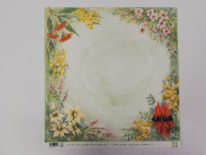 Scrapbooking papír 30x30 cm Původní květiny