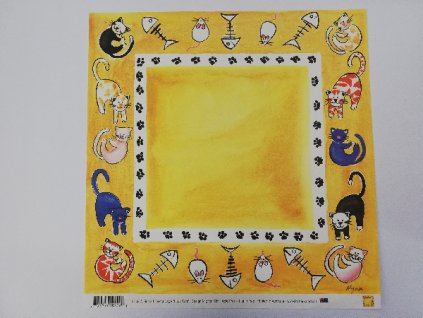 Scrapbooking papír 30x30 cm Miluji kočky