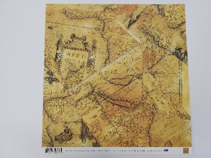 Scrapbooking papír 30x30 cm Antická mapa