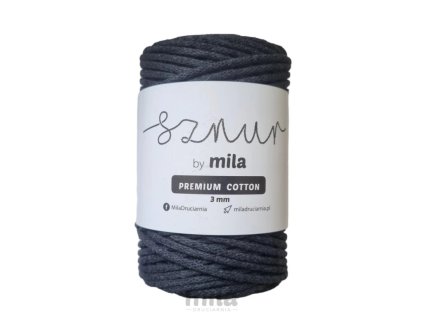 Bavlněná šňůra PREMIUM COTTON 100m - antracit