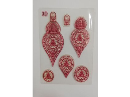 Razítko z polymeru transparentní sada 14 x 18 cm vánoční ozdoby