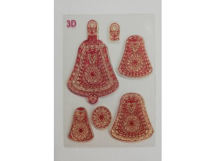 Razítko z polymeru transparentní sada 14 x 18 cm vánoční zvonečky