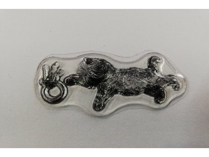 Razítko silikonové zvířata kotě s hračkou 5 x 2,5 cm