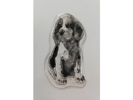 Razítko silikonové zvířata pes sedící 4,5 x 3 cm