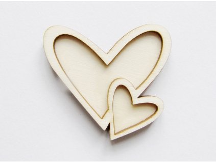 Razítko z překližky spojená srdce 5,5 cm
