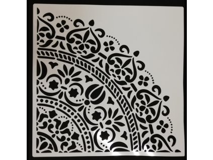 Šablona plastová pro kreativní tvoření - 30 x 30 cm - Mandala č.36