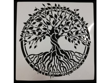 Šablona plastová pro kreativní tvoření - 30 x 30 cm - Strom života