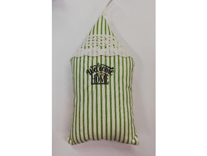 Látkový domeček č.1 zelený Welcome Home