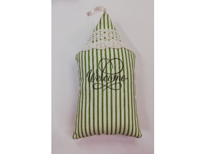 Látkový domeček č.2 zelený Welcome