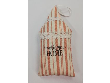 Látkový domeček č.6 červený Welcome Home 1