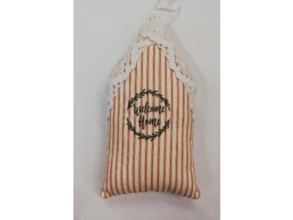 Látkový domeček č.8 červený Welcome Home 2