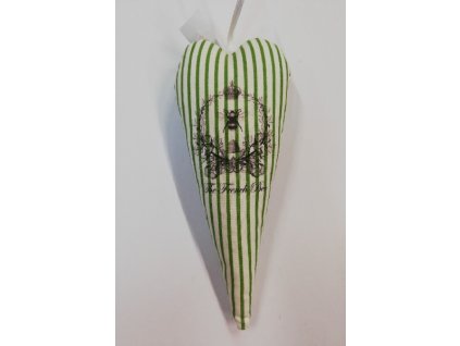 Látkové srdce č.2 zelený The French Bee