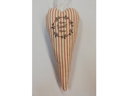 Látkové srdce č.3 červený Home Sweet Home