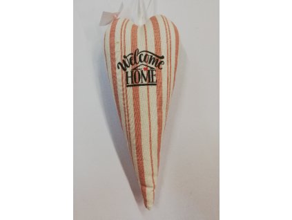 Látkové srdce č.7 červený Welcome Home