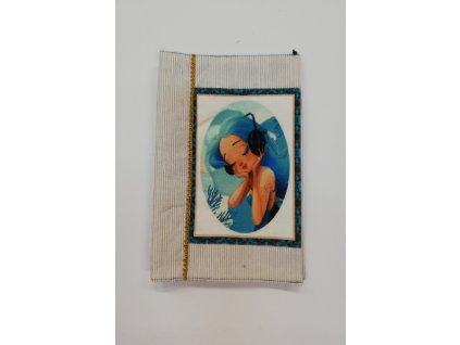 Obal na knihu nebo diář 15,5 x 21,5 cm holčička se sluchátky
