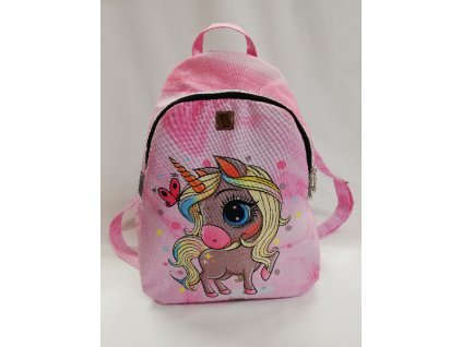 Batoh růžový Jednorožec 42 x 30 cm podšitý 1