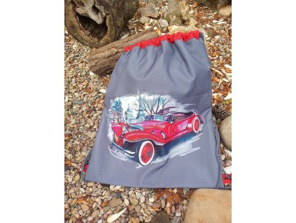 Stahovací vak digitální tisk 47 x 41 cm Paříž a auto