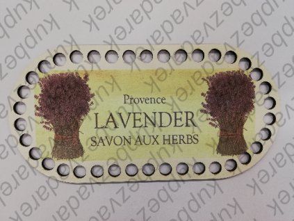 Dno na háčkování zdobené - ovál 20 x 10 cm - Levander