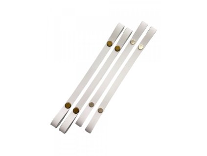 Popruh na košík nebo kabelku kožený š.1cm 50cm bílý