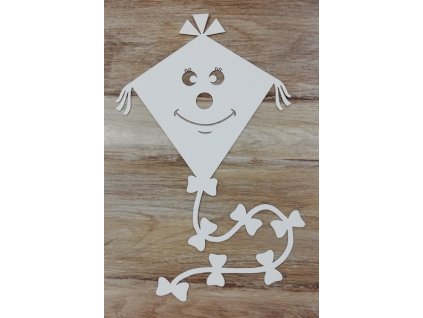 Bílý výřez na okno létající drak 30cm