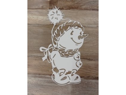 Bílý výřez na okno sněhulák č.2