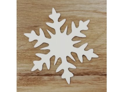 Bílý výřez na okno vločka č. 1 8cm