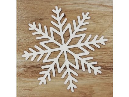 Bílý výřez na okno vločka č. 4 9cm