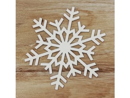 Bílý výřez na okno vločka č. 5 9cm