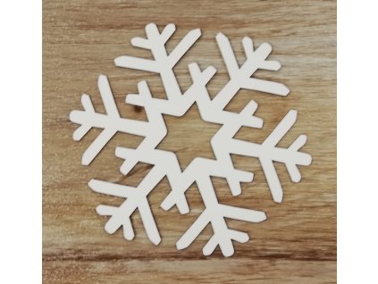 Bílý výřez na okno vločka č. 6 9cm