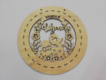 Šablona pro pletení věnce kruh přírodní Veselé Velikonce 28 cm