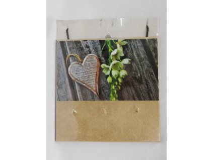 Věšáček závěsný na klíče srdce s květinou