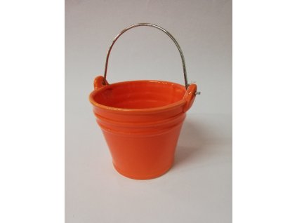 Keramický kbelík dekorační oranžový