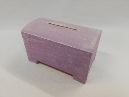 Dřevěná kasička 11 x 7 cm Lila