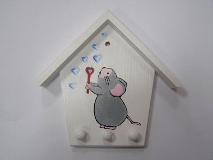 Věšáček na klíče domek Myška