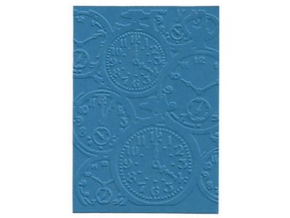 Embosovaná karta ciferníky modrá
