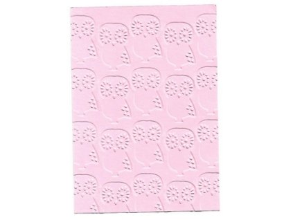 Embosovaná karta sovičky sv.růžová