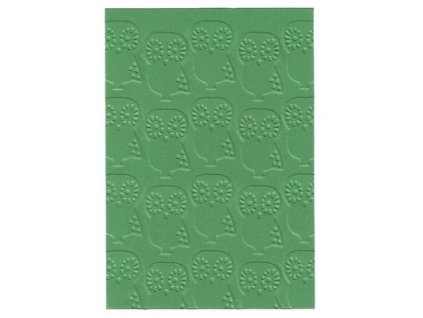 Embosovaná karta sovičky tm.zelená